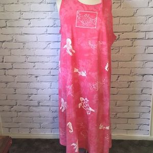 Pink dress with white designs